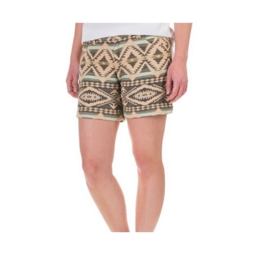 Dylan By True Grit Women's Short Mid Rise Aztec Western 100% Cotton Knit 8